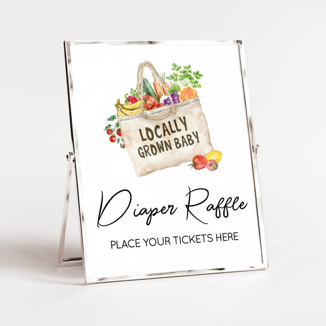 Lokalt odlad babyskylt poster (Farmers Locally Grown Baby Shower Sign)