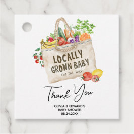 Lokalt odlad babystödraster gåvor etiketter