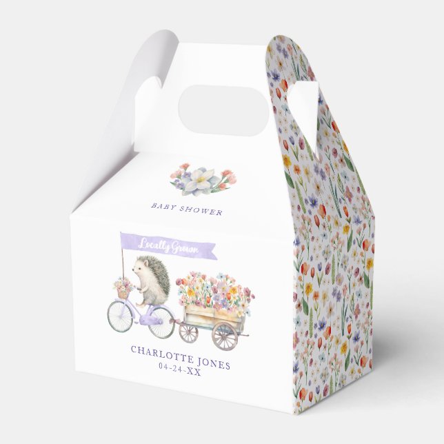 Lokalt odlad babystövel för Cute Hedgehog Vår Presentaskar (Framsidan Sidan)