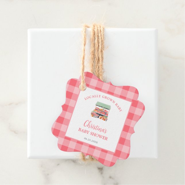 Lokalt odlad babyvisningsprogram gåvor etiketter (På plats)