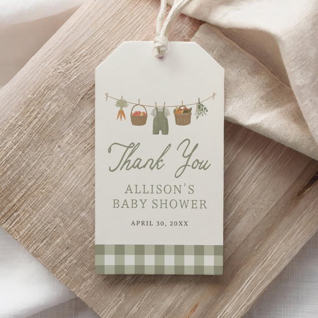 Lokalt Odlad Barn Bondens Marknad Baby Shower Presentetikett (Skapare uppladdad)