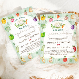 Lokalt Odlad Barnbondemarknad Baby Shower Inbjudningar