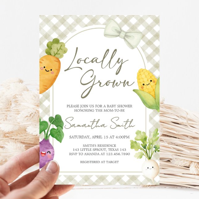 Lokalt Odlad Barnvårda Shower Inbjudningar (Locally Grown Baby Shower Invitation)