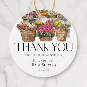 Lokalt odlad Blommigt Shop Baby Shower Gåvor Etiketter