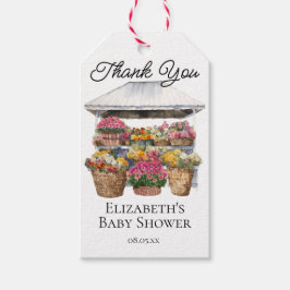 Lokalt odlad Blommigt Shop Baby Shower Presentetikett