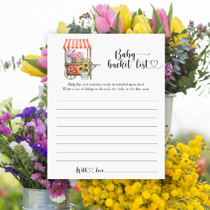 Lokalt odlad blomsterdusch Baby-bucket-lista