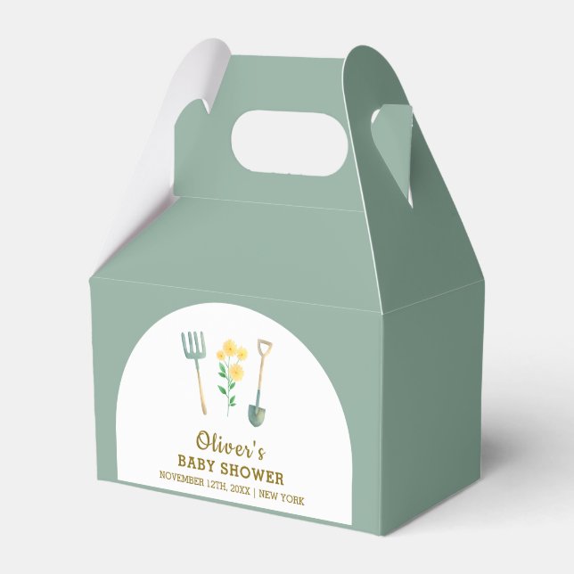 Lokalt odlad Boho-Blommigt  babyvisningsprogram Presentaskar (Framsidan Sidan)