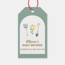 Lokalt odlad Boho-Blommigt  babyvisningsprogram Presentetikett