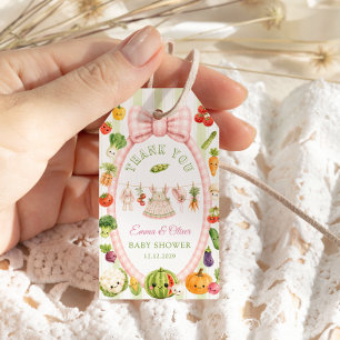 Lokalt Odlad Bonde Babyflicka Bebis Shower Tack Presentetikett