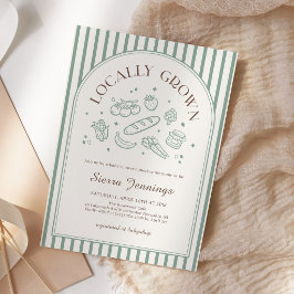 Lokalt Odlad Bondemarknad Baby Shower Inbjudningar