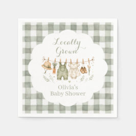 Lokalt odlad bondemarknad Baby Shower Pappersservett