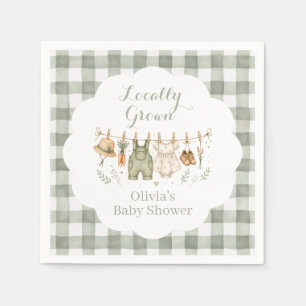Lokalt odlad bondemarknad Baby Shower Pappersservett