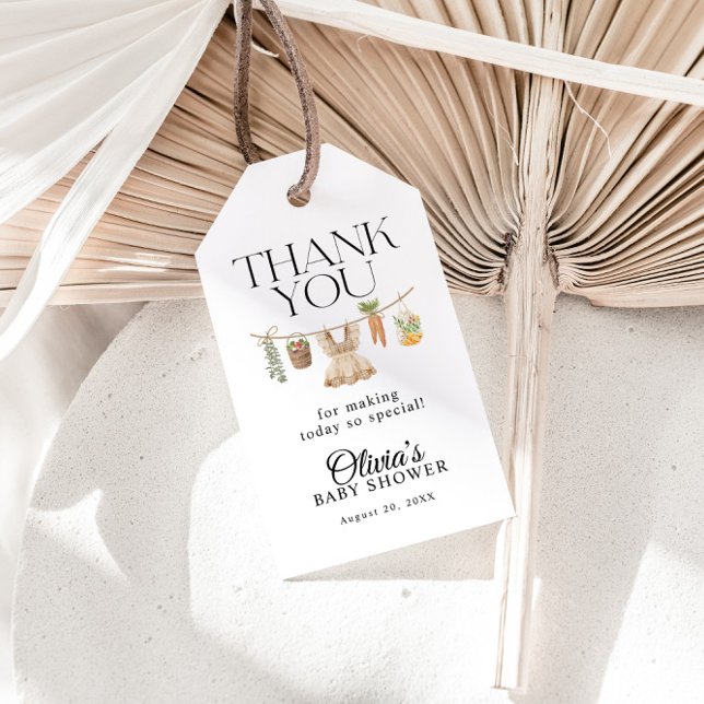 Lokalt Odlad Bondemarknad Baby Shower Presentetikett (Skapare uppladdad)