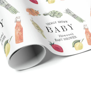 Lokalt Odlad Bondemarknad Baby Shower Presentpapper