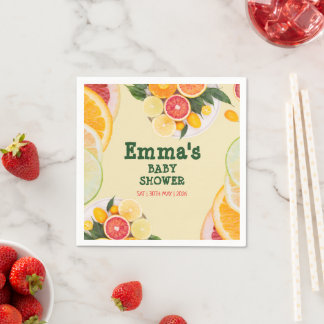 Lokalt Odlad Citrusfruktträdgård Baby Shower Pappersservett
