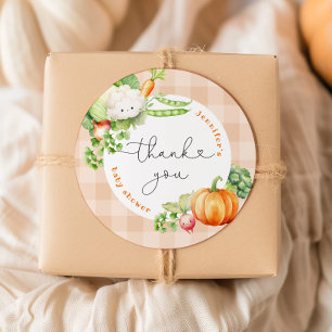 Lokalt odlad Fall pumpa baby shower tack Runt Klistermärke