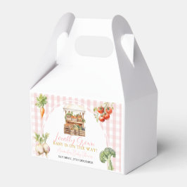 Lokalt odlad färskvarumarknadsbabyskor Gingham Presentaskar