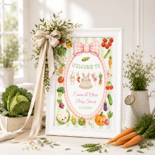 Lokalt Odlad Flicka Barnkalas Välkomstskylt Poster