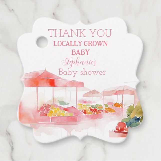 Lokalt odlad Flicka-marknad för lantbrukare Gåvor Etiketter (Framsida)