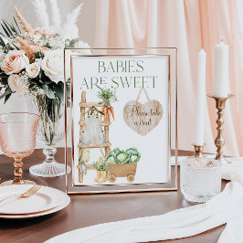 Lokalt odlad gård, rustic Baby Shower Sweet Pub Poster