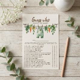 Lokalt Odlad Gissa Vem Baby Shower-spel