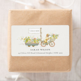 Lokalt odlad Golden Retriever Blommigt Adress Fraktsedel