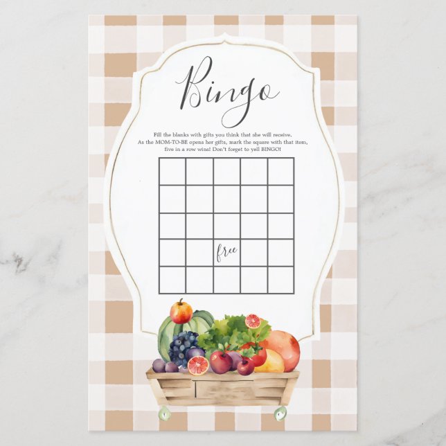 Lokalt Odlad Grönsaksmarknad Bingo Spel (Framsida)