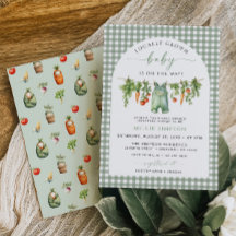 Lokalt odlad Grönt för inbjudningssida för babyvis