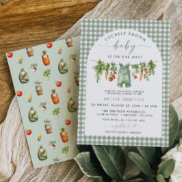 Lokalt odlad Grönt för inbjudningssida för babyvis Inbjudningar