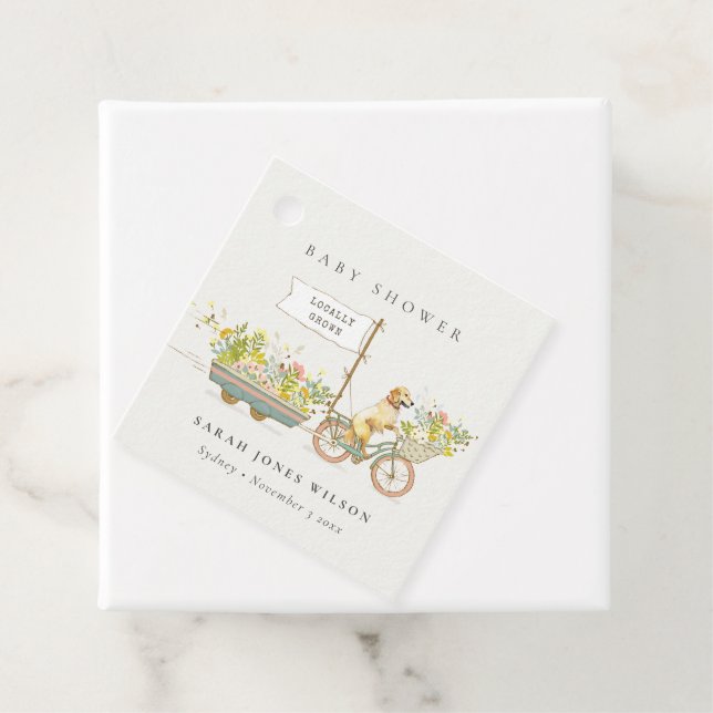 Lokalt odlad, gyllene återgivningsskuva för Blommi Gåvor Etiketter (På plats)