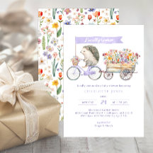 Lokalt odlad Hedgehog Baby Shower-inbjudan