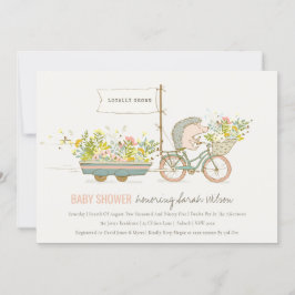 Lokalt odlad Hedgehog Blommigt Baby Shower Inbjuda Tack Kort