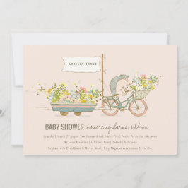 Lokalt odlad Hedgehog Blommigt Baby Shower Inbjuda Tack Kort