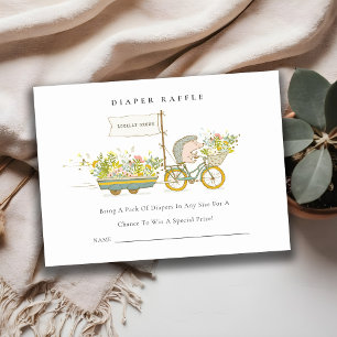 Lokalt odlad Hedgehog Diaper Raffle Baby Shower Tilläggskort