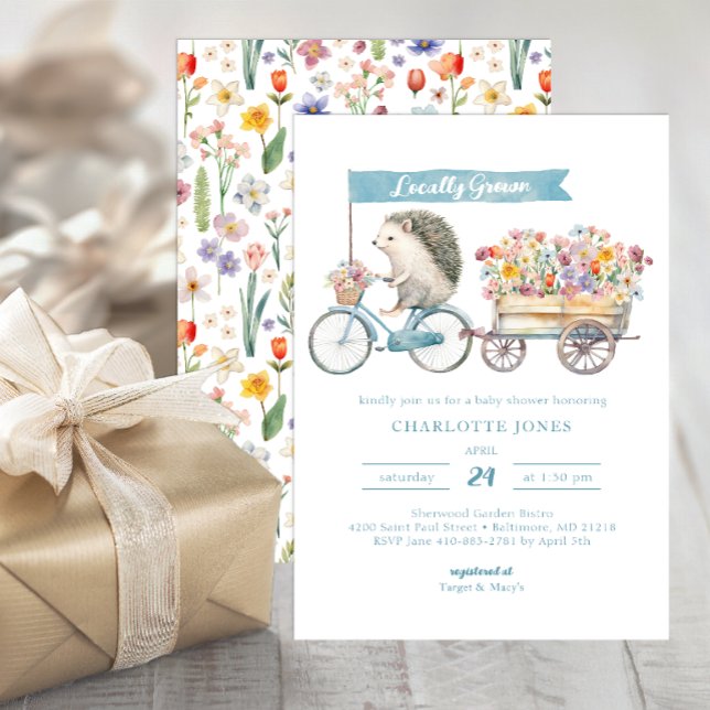 Lokalt odlad inbjudan till babyvisningsprogram - b (Whimsical Baby Shower Invite)