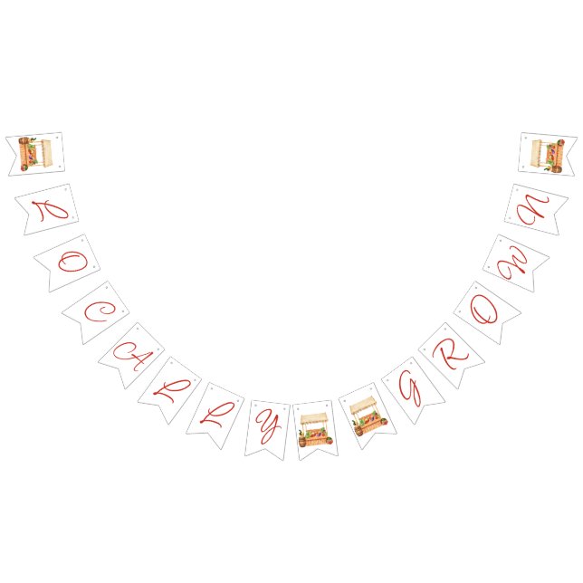 Lokalt odlad, jordbrukarens babyskor på marknaden vimplar (Alla)