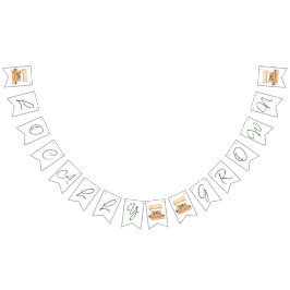 Lokalt odlad, jordbrukarens blommiga babyskor vimplar