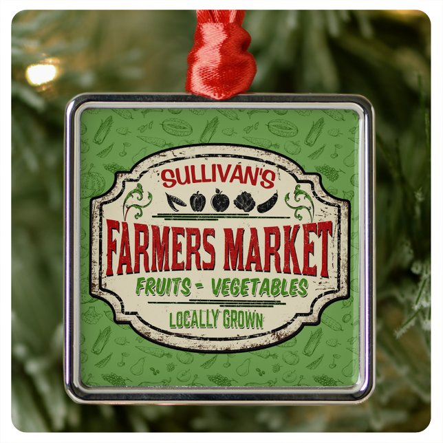Lokalt odlad jordbruksmarknad i Fresh Garden ADD N Julgransprydnad Metall (Skapare uppladdad)