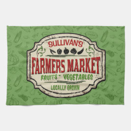 Lokalt odlad jordbruksmarknad i Fresh Garden ADD N Kökshandduk