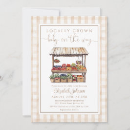 Lokalt Odlad Könsneutral QR-kod Baby Shower Inbjudningar