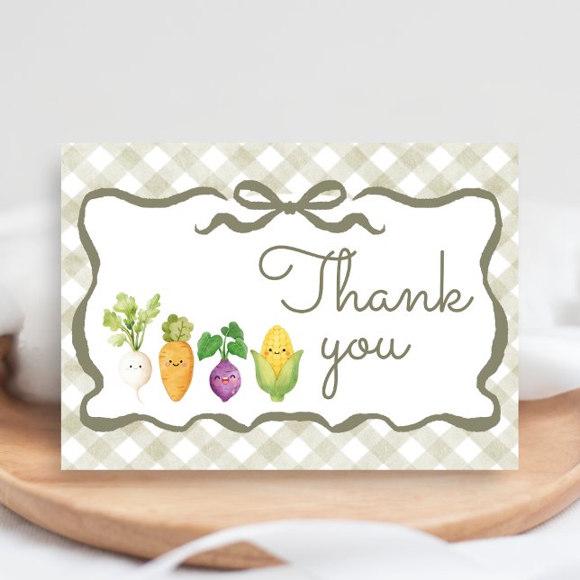 Lokalt Odlad Liten Grodd Bebis Shower Tack Kort (Locally Grown Baby Shower Thank You Card)