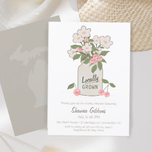 Lokalt odlad Michigan Baby Shower Inbjudningar