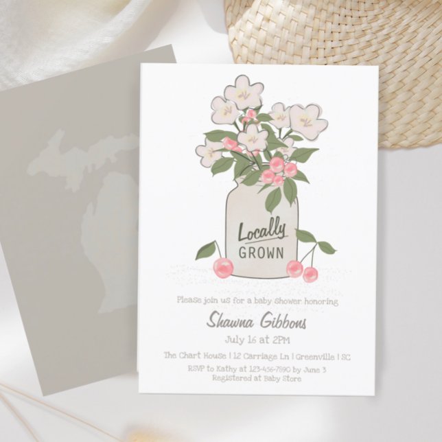Lokalt odlad Michigan Baby Shower Inbjudningar (Skapare uppladdad)