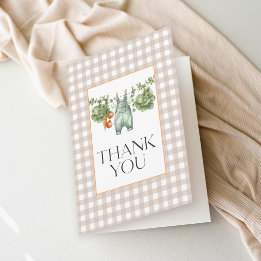 Lokalt Odlad Neutral Beige Gingham Tack Kort