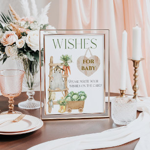 Lokalt odlad Önskemål för Rustic Baby Shower Poster