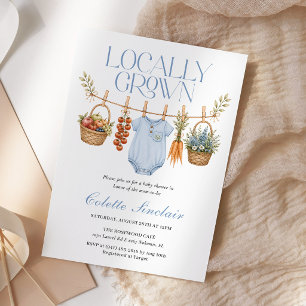 Lokalt Odlad Pojke Bondens Marknad Baby Shower Inbjudningar