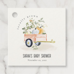 Lokalt Odlad Pumpavagn Vattenfärg Baby Shower Gåvor Etiketter