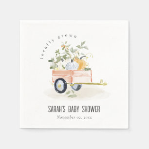 Lokalt Odlad Pumpavagn Vattenfärg Baby Shower Pappersservett