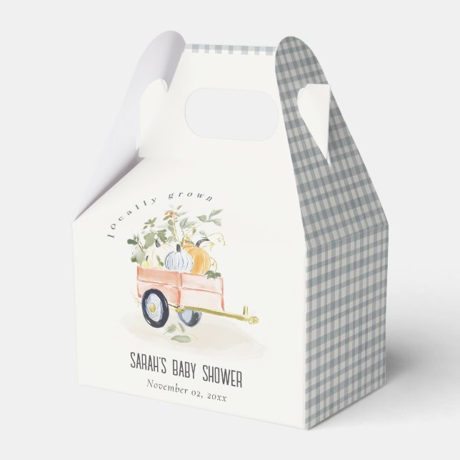 Lokalt Odlad Pumpavagn Vattenfärg Baby Shower Presentaskar (Baksidan Sidan)