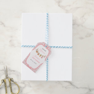 Lokalt odlad Rosa flickbaby shower Baby sprinkle Presentetikett
